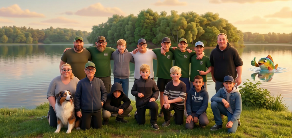Gruppenfoto nach dem Gemeinschaftsangeln am See in Haselünne 2025